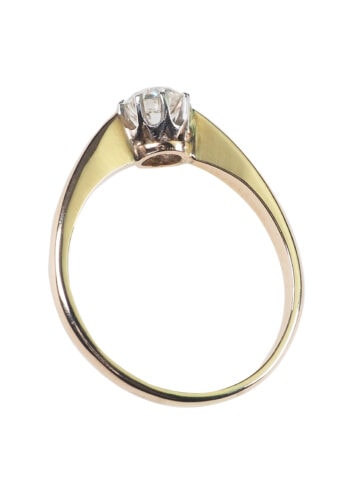 Ca. 1950 - Engagement Ring with Diamond Solitaire Vintage Germany - Image 5