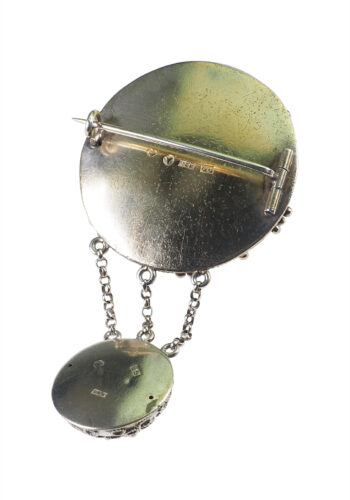 Dated 1885 - Silver Jewellery set Bracelet, Brooch & Earrings - Image 4