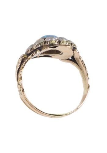 Ca. 1860 - Gold Ring with Opal & Pearls, from Victorian England - Image 5