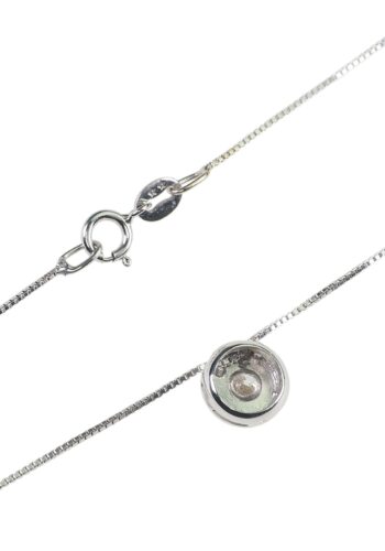 Ca. 1980 - Solitaire Diamond Pendant with White-gold Chain - Image 4