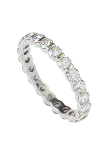 Ca. 1980 - White gold Eternity-Diamond Ring / Memoryring - Image 3