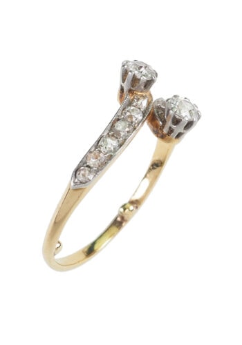 Ca. 1910 - "You+Me" Diamond Ring / Engagement ring of 18 ct. Gold - Image 4