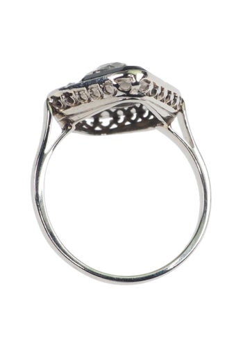 Ca. 1920 - French Art déco Ring with Onyx & Diamonds, incl. Jewellery Appraisal! - Image 5