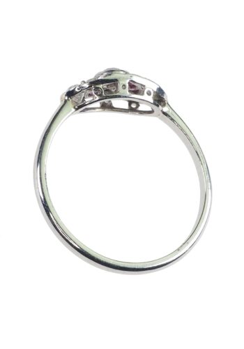 Ca. 1910 - Diamond & Ruby White-gold Engagementring - Image 5