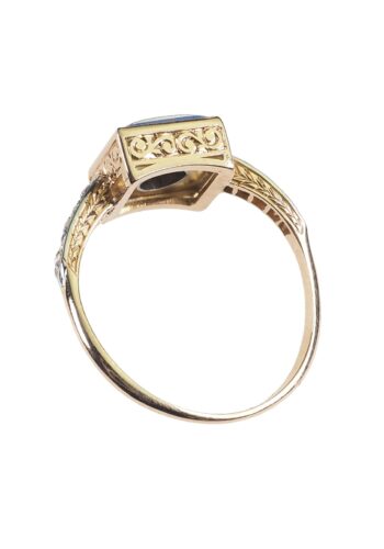 Ca. 1900 - Diamond, Enamel & Rosé gold Ring - Image 5