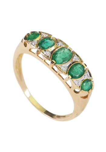 Ca. 1960 - Emerald & Diamond Vintage Engagement Ring - Image 3