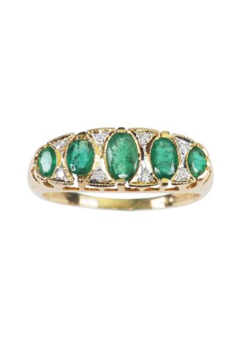 Ca. 1960 - Emerald & Diamond Vintage Engagement Ring - Image 4