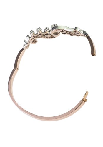 Ca. 1890 - Rose-cut Diamonds Art Nouveau Bangle - Image 5