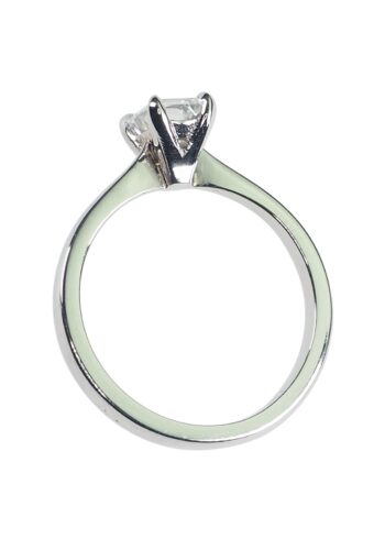 Ca. 1970 - Diamond Solitaire Emerald-cut Engagementring - Image 5