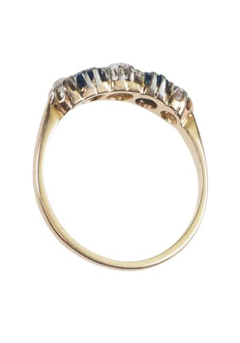 Ca. 1930 - Diamond & Sapphire Art déco Engagementring - Image 5