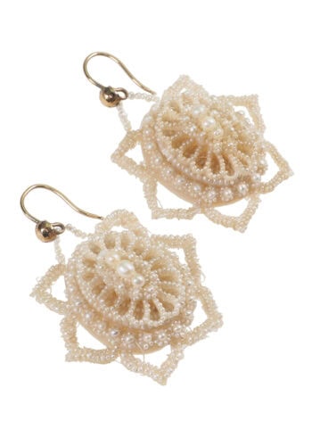 Ca. 1850 - Seed pearls Earrings "Wedding jewelry" - Image 3