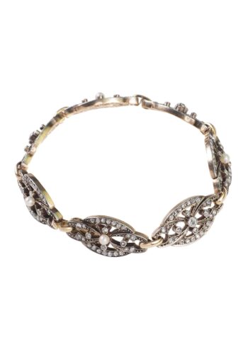 Ca. 1900 - Victorian English Diamond Bracelet with Natural pearls - Image 6