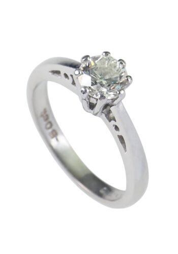 Ca. 1970 - Platinum Brilliant Solitaire Engagement Ring PT 950 - Image 3