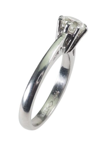 Ca. 1970 - Platinum Brilliant Solitaire Engagement Ring PT 950 - Image 4