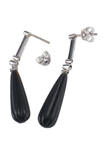 Ca. 1920 - Art Deco Earrings with carved Onyx - Image 4