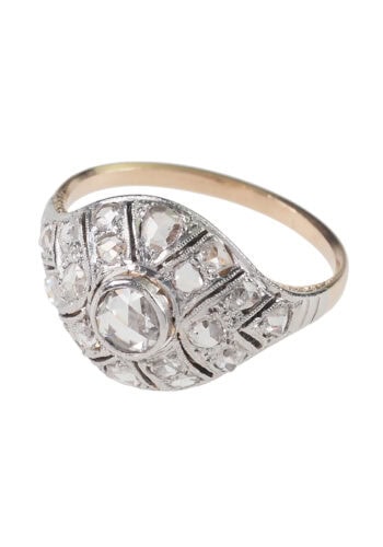 Ca. 1930 - Art Deco Gold Ring with Diamonds - Image 4