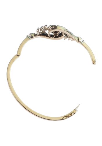 ** SOLD ** Ca. 1870 - French Diamond Bangle, Gold & Silver - Image 6
