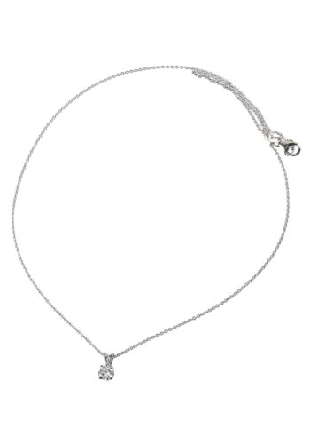 Ca. 1980 - Half Carat Solitaire Brilliant Pendant & Chain - Image 3