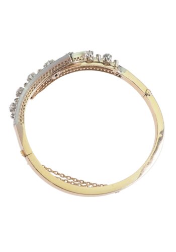 ** SOLD ** Ca. 1880 - French Diamond Bangle made of 750 Gold - Image 5