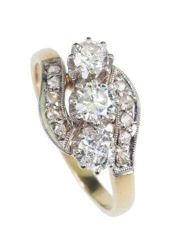 ** SOLD ** Ca. 1900 - Art Nouveau Diamond Engagement Ring, Belgian - Image 5