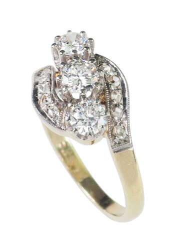 ** SOLD ** Ca. 1900 - Art Nouveau Diamond Engagement Ring, Belgian - Image 4
