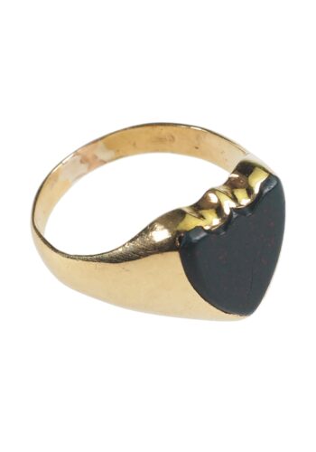Ca. 1900 - Late Victorian Bloodstone Signet Ring, 15 ct. Gold - Image 3