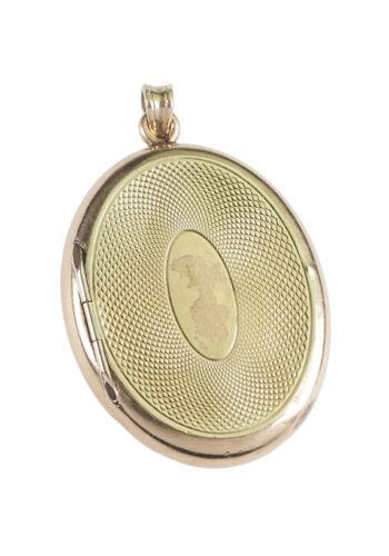 Ca. 1880 - Gold Medallion with Enamel & engine turned back - Image 3