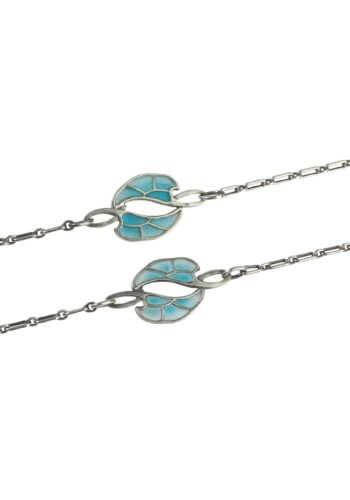 Ca. 1900 - Plique-à-jour Jugenstil Necklace by Déposé Levinger - Image 5