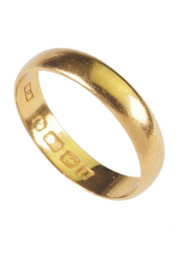 Dated 1936 - Birmingham 22 Carat Gold Wedding band - Image 3
