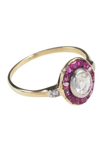 Ca. 1920 - Ruby & Rose-cut Diamond Art Deco Ring - Image 4