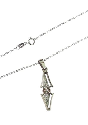 Ca. 1970 - Diamond Pendant of 14K Gold, incl. Sterlingsilver Chain - Image 4