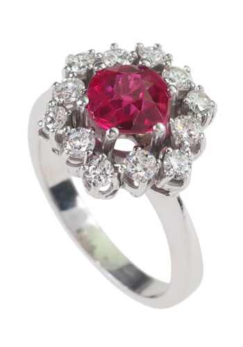 Ca. 1980 - Ruby & Brilliant Engagement Ring, incl. Jewelry Appraisal - Image 3