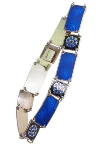 Ca. 1940 - Aksel Holmsen Enamel Bracelet of 925 Silver - Image 3