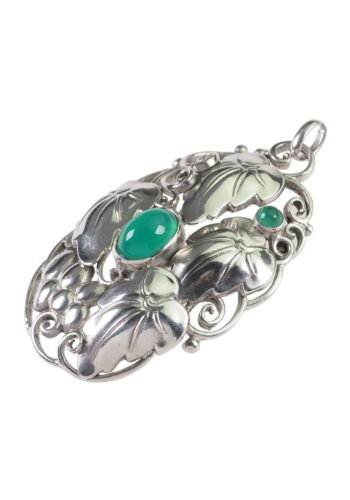 Ca. 1900 - Theodor Fahrner Silver Pendant with Vine Leaves Motif - Image 3