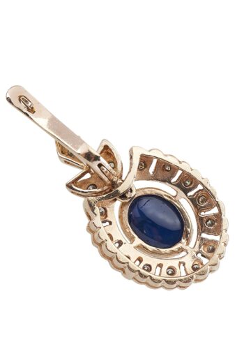 Ca. 1960 - Sapphire & Diamond Rosegold Earrings 18K, English - Image 5