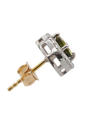 Ca. 1980 - Tourmaline & Diamond Vintage Ear Studs of Sterlingsilver - Image 3