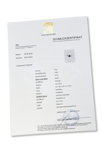 Ca. 1940 - Sapphire Engagement Ring with Diamonds Platinum, incl. Gemstone Certificate! - Image 8