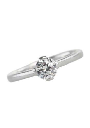 Ca. 1970 - Vintage Engagement Ring Diamond Solitaire Platinum - Image 3