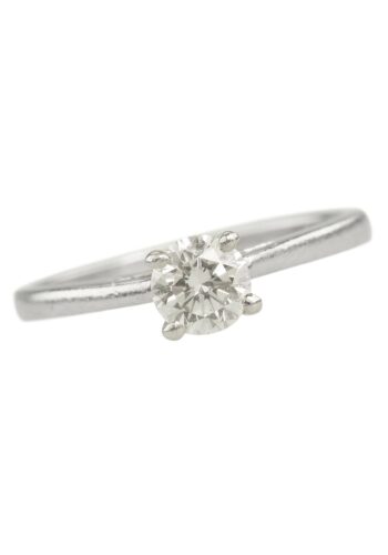 Ca. 1970 - Platinum Engagement Ring with Diamond Solitaire Vintage - Image 3