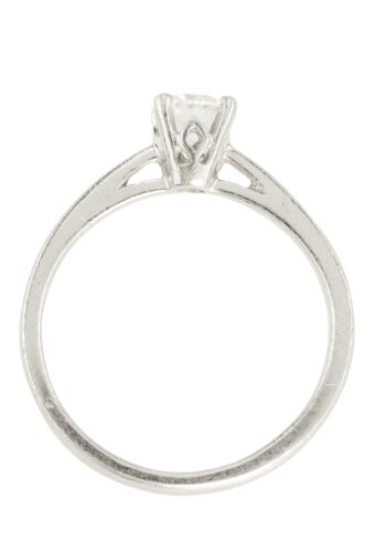 Ca. 1970 - Platinum Engagement Ring with Diamond Solitaire Vintage - Image 6