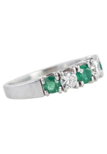 Ca. 1980 - Emeralds & Diamonds Vintage Engagement Ring - Image 4