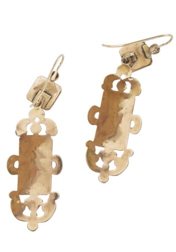 Ca. 1870 - 18ct Gold Earrings with Enamel, Epoch Napoléon III. - Image 3