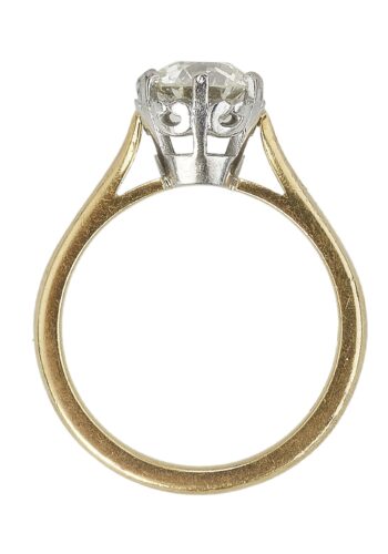 Ca. 1970 - Vintage Engagement ring ca. 1,43 ct. Diamond, incl. Gemstone certificate! - Image 7