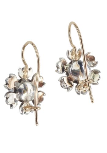 Ca. 1890 - Dutch Art Deco Earrings with Diamonds in Rose-Cut - Image 3