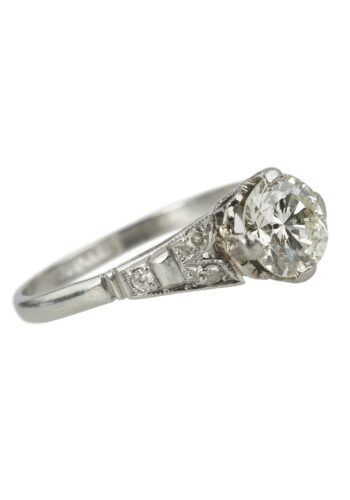 Ca. 1950 - Vintage Engagement ring yellow Single carat, incl. Gemstones certificate! - Image 3