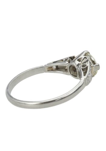 Ca. 1950 - Vintage Engagement ring yellow Single carat, incl. Gemstones certificate! - Image 5