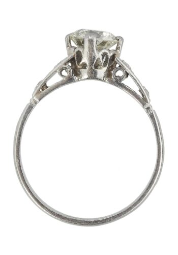 Ca. 1950 - Vintage Engagement ring yellow Single carat, incl. Gemstones certificate! - Image 6