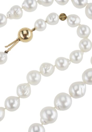 Ca. 1980 - Necklace with Baroque Pearls by Schoeffel, South Sea - Image 3