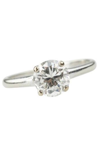 Ca. 1960 - Diamond Solitaire Engagement Ring, Gemstone certificate! - Image 3
