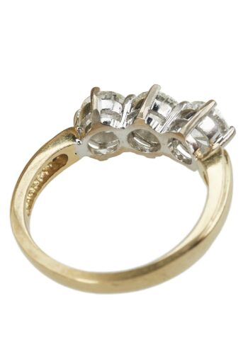 Ca. 1970 - Vintage Engagement Ring / Threestones ring, incl. Gemstones certificate! - Image 5